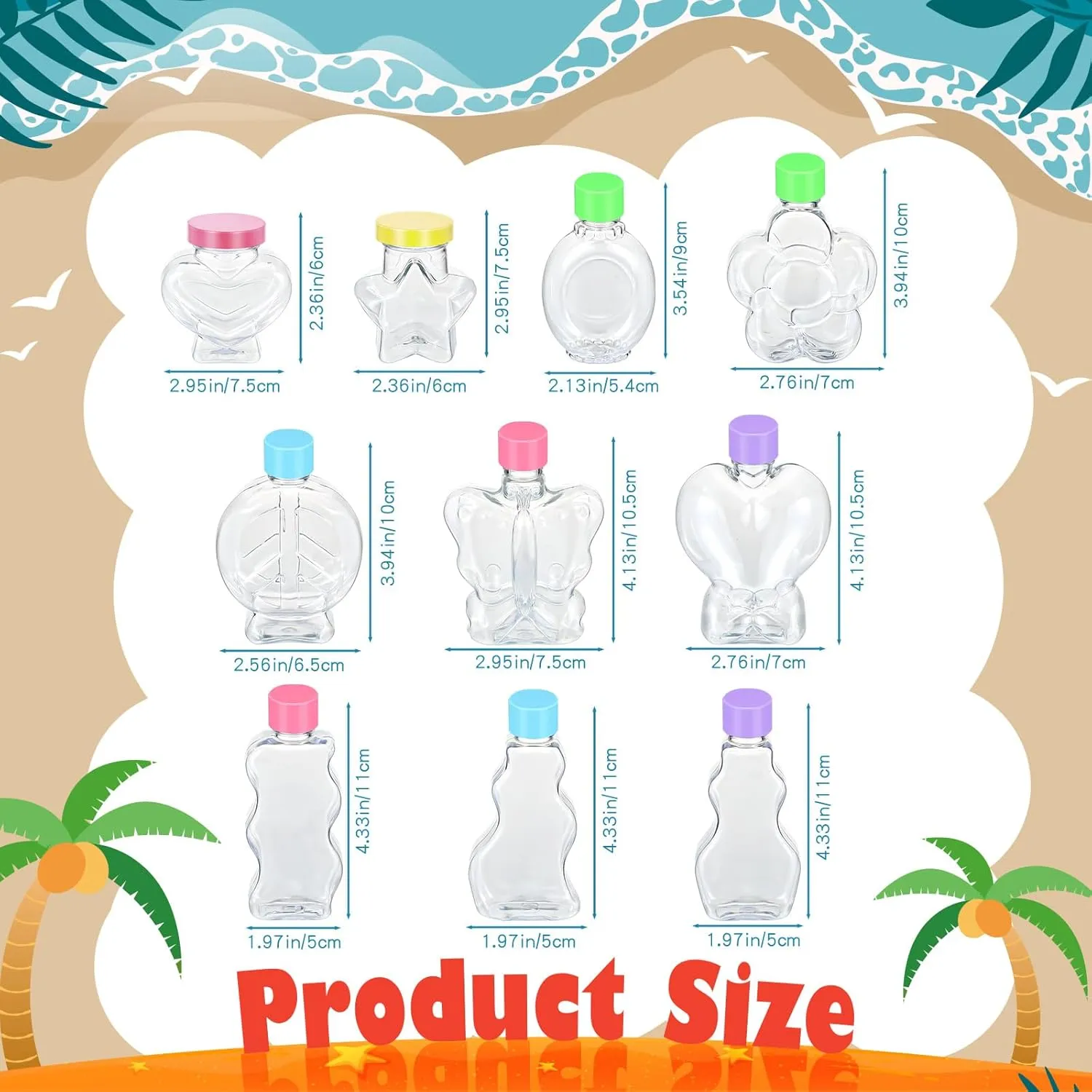 husk spine caput embarrass herd Bottles With Funnels for Painting Crafts, DIY, Wedding, Birthday Party Decoration - 10 Styles Without Sand (Plastic Cap) Bokon 20 Pcs Sand Art 