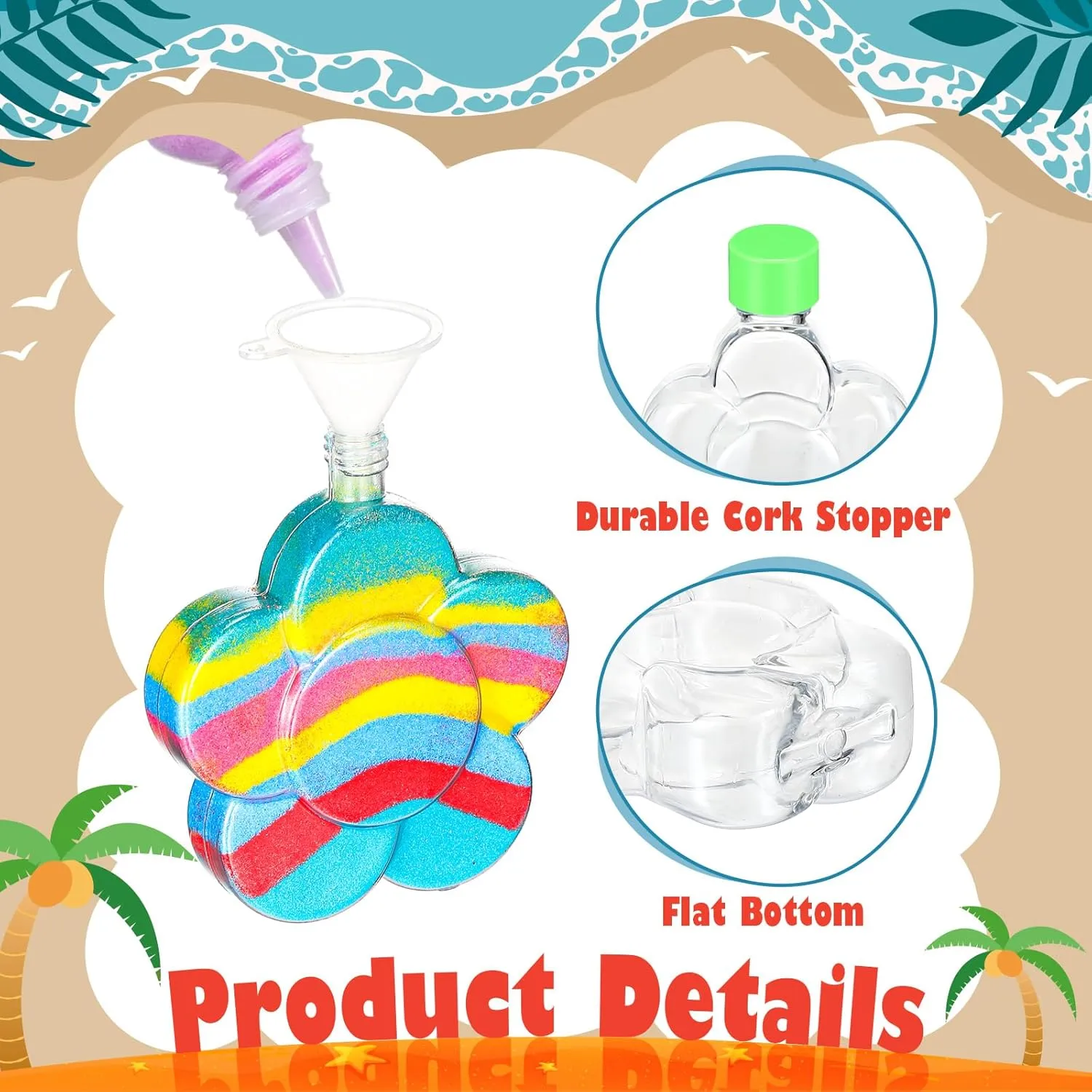 husk spine caput embarrass herd Bottles With Funnels for Painting Crafts, DIY, Wedding, Birthday Party Decoration - 10 Styles Without Sand (Plastic Cap) Bokon 20 Pcs Sand Art 
