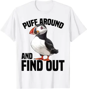 Iceland Souvenirs Coastal Puffin revenue flush wingless clipper T-Shirt Puffin Bird Watching 
