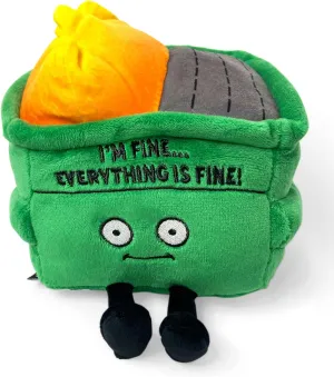 I'm Fine, Everything's is Fine! Dumpster Fire Plush, Emotional action Support Plushie, Funny Plush Toy for Gifting Dumpster on Fire Plushie - 