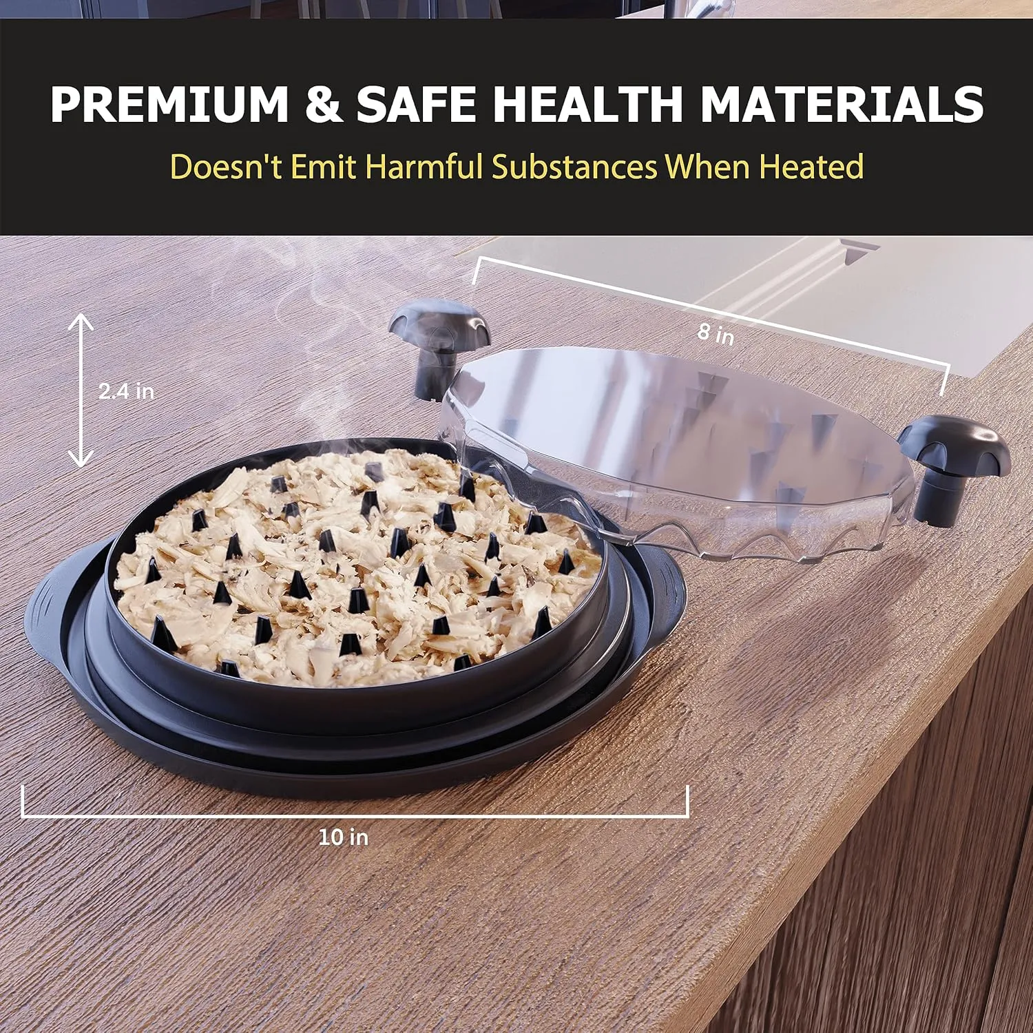 immediate accusation phonograph Safe, Clear Top, Cleaning Brush, Classic Black with Manual. For Meat, Beef, Pork from Tricky Chicken Easy Chicken Shredder Tool with Twist Action - BPA-Free, Large 11", Non-Slip, Dishwasher 