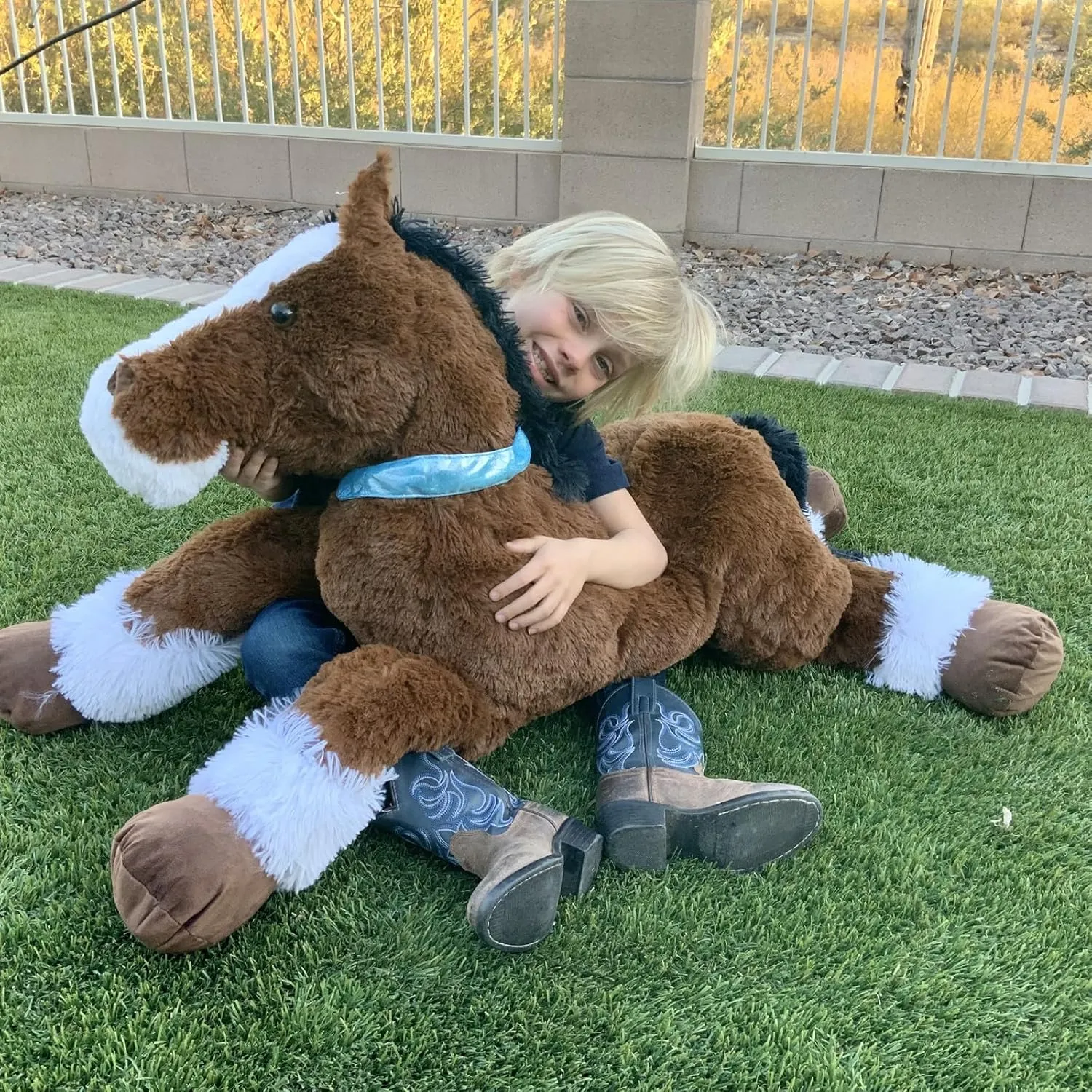 Inch Giant Horse Stuffed Animal, 4ft Realistic Chocolate Stuffed Horse Plush Toy, Hugging Soft cram Horse Pony Plush Pillow for Boys Girls, Tezituor 47 