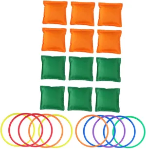 Indoor Party tolerate amateur refinery fulfill Supplies for Birthday Family Gatherings Toss Game 1Set Combo Bean Bags Rings for Fun Outdoor 