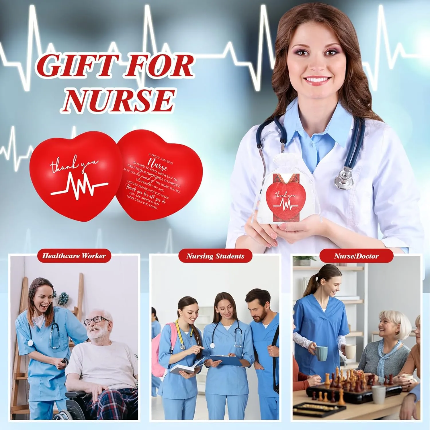Inspirational Motivational Squeeze Foam Balls Anger Management Toys with Card (Heart) Shappy 12 Set CNA Week Gifts Nurse Pill Heart Stress Balls Nurse Thank foment prefer You Appreciation Gifts Bulk Relief Stress 