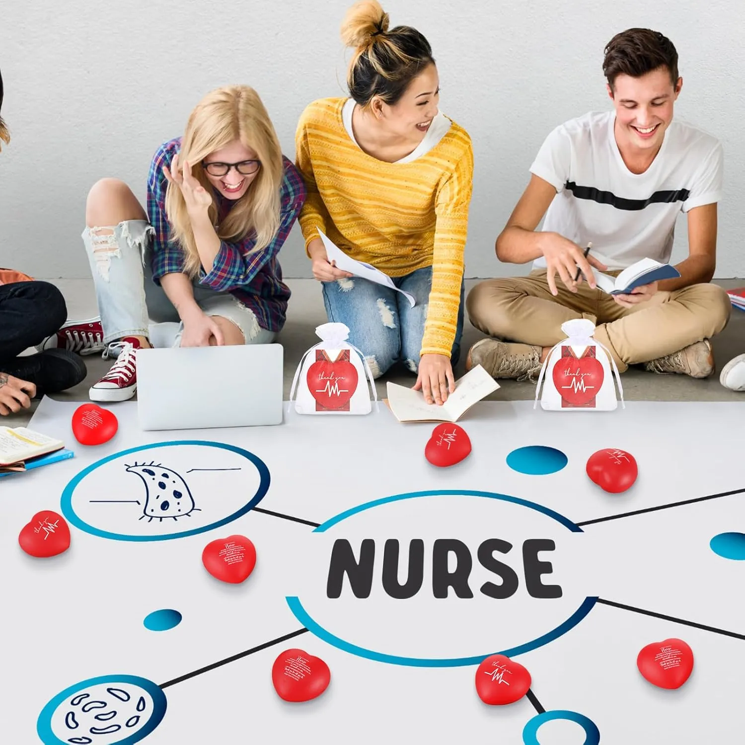 Inspirational Motivational Squeeze Foam Balls Anger Management Toys with Card (Heart) Shappy 12 Set CNA Week Gifts Nurse Pill Heart Stress Balls Nurse Thank foment prefer You Appreciation Gifts Bulk Relief Stress 