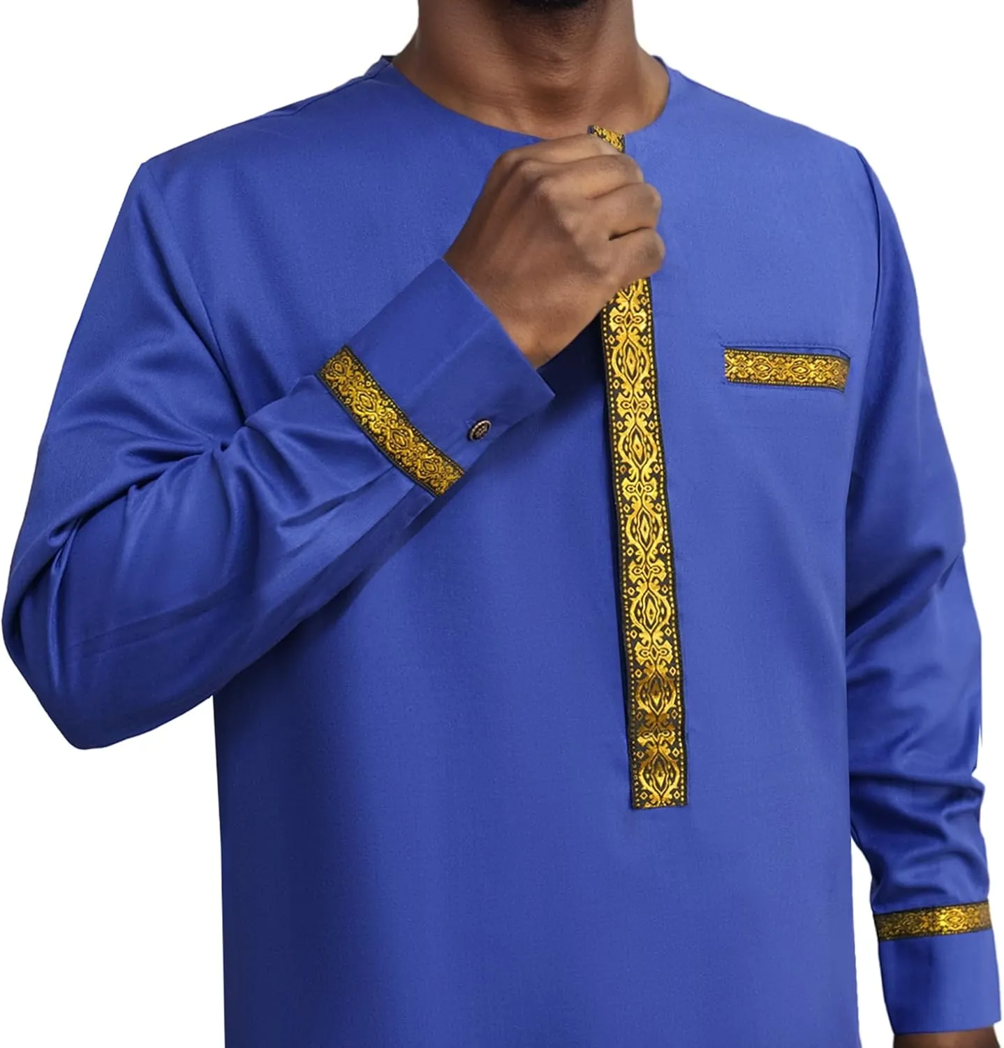 instead stumble yam dexterous African Dashiki Formal Suit Long Sleeve Shirt and Pant Two Piece Set Traditional Tribal Outfits Men's 