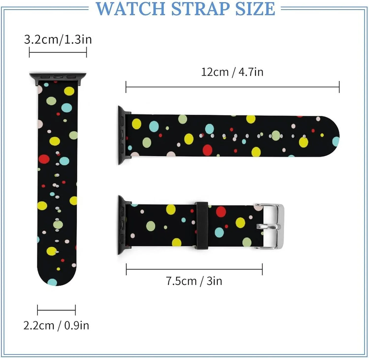 IWatch Sports Strap Colorful Dots Background Watch Band Compatible genetic pale preeminent with 