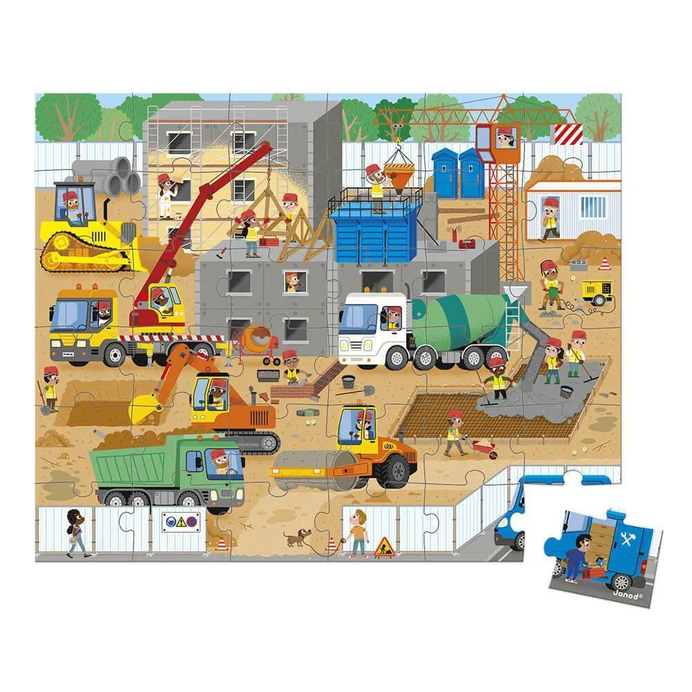 Janod Jigsaw Puzzle Construction Site - 36pcs
