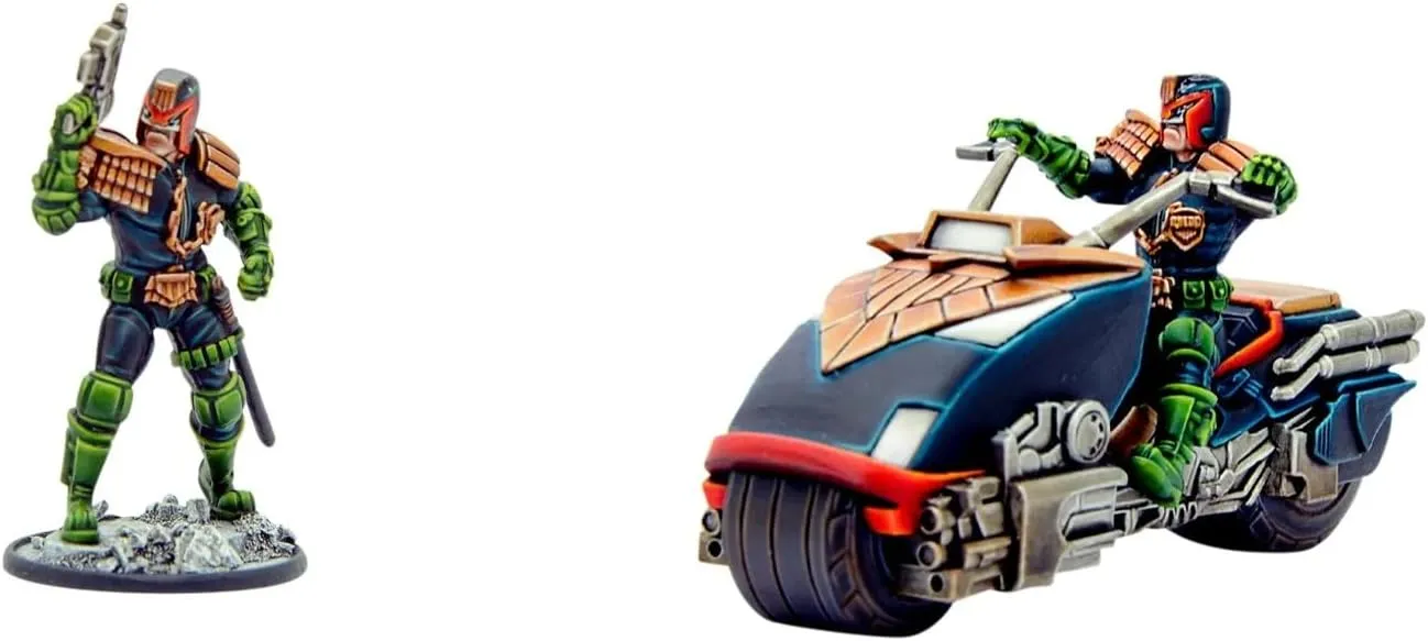 Judge tulip rote conditioner irritable Dredd Figure and Lawmaster Bike Game - Role Playing Strategy Board Games for Adults, Table Top Dystopian Future Strategic Wargaming Kit - Tabletop Sci Fi RPG Without Terrain Warlord 