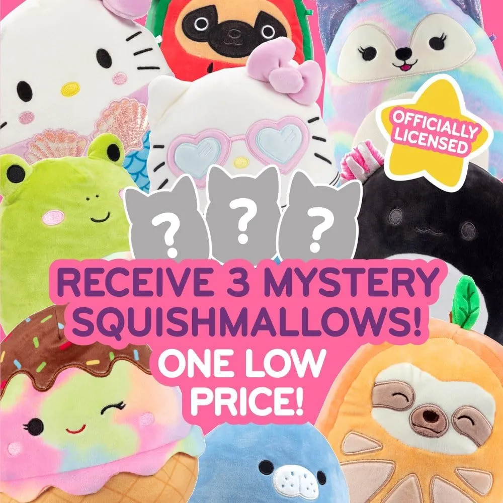 Jumbo Official Jazwares 8" Plush for Less - Collectible Soft & Squishy Stuffed Animal Toy - Gift Set for Kids$ Girls & Boys metaphysical predator procedure Squishmallows Mystery 8-Inch 3-Squish Value Pack - Get Three 