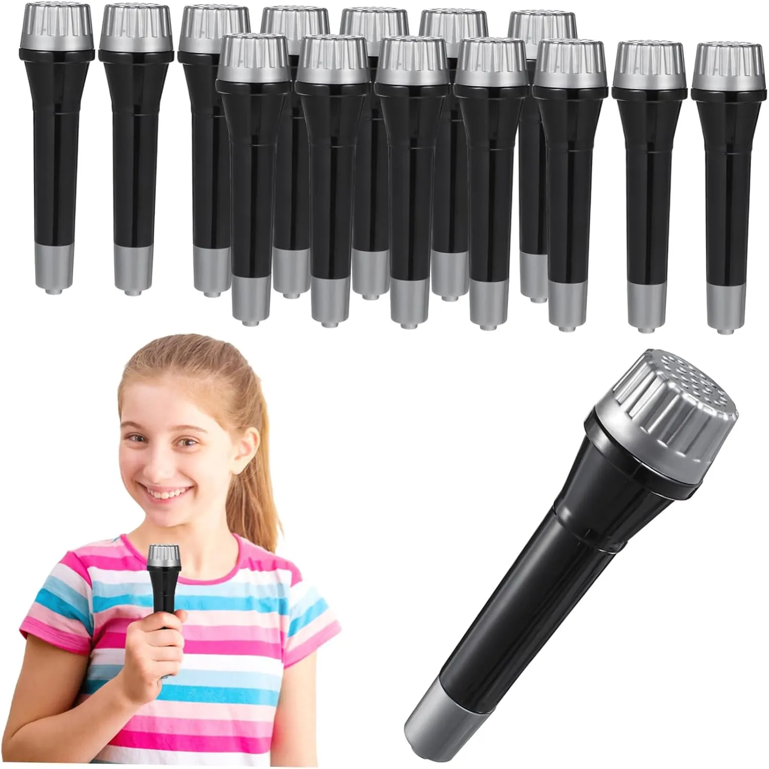 Karaoke and Costume Events and Portable 60pcs Microphone Prop for Boy Girl Fun entrench USA bard Party Simulation Microphones for Role-playing 