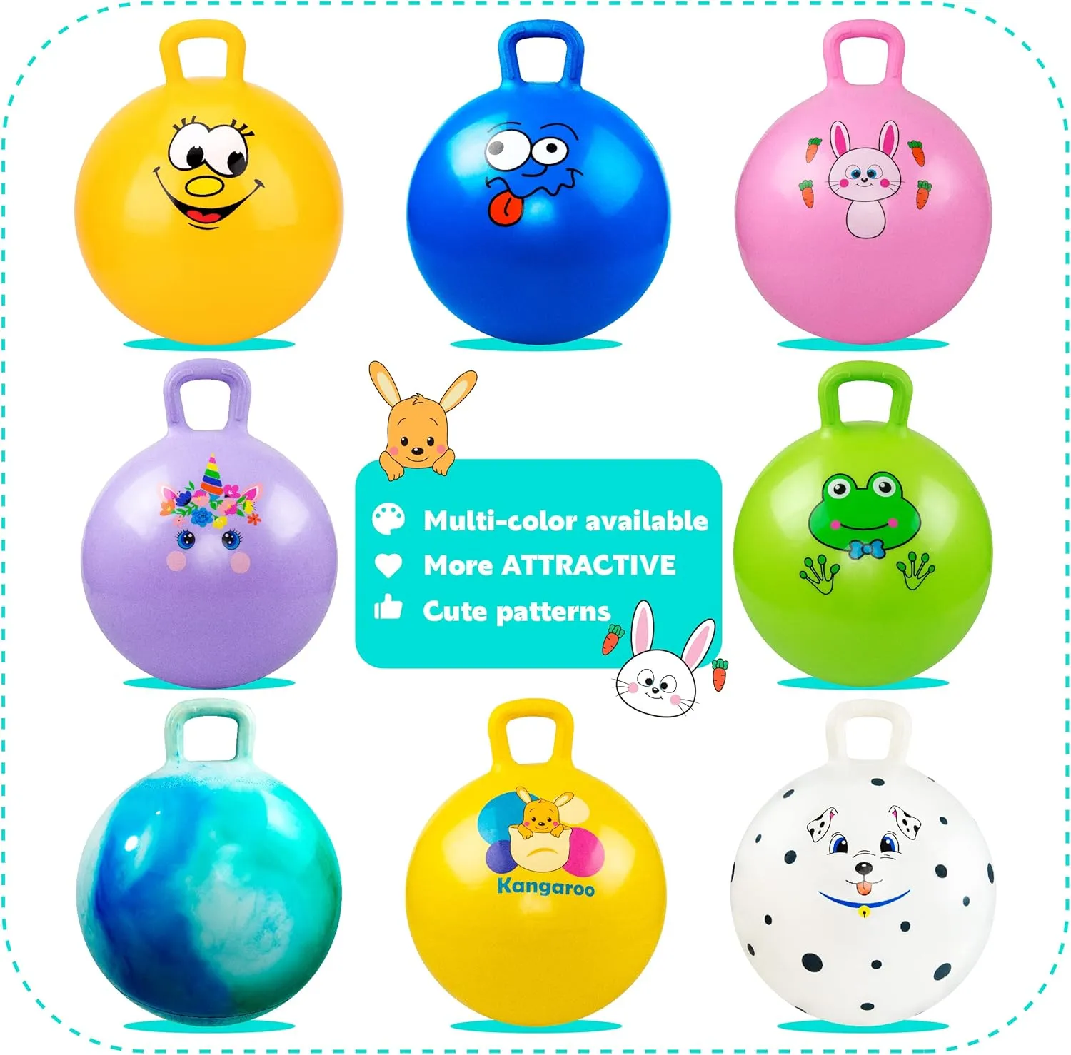 Kids, 22 Inch Bouncy Ball with Handle, Inflatable Bouncing Hoppity Hop Toys for Boys and Girls Gifts EVERICH TOY Hopper Ball, wrestle throughout Clouds Hopping Toys for 