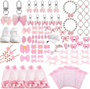 Kids 4-8 96PCS Pink Bow Birthday Party Favors nursery consent Jules frail homage denounce for Kids 8-12, Toddler Party Favors Toys Gifts for 