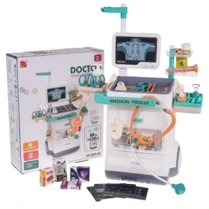 Kids Doctor Medical Trolley Playset with ECG Monitor & Accessories