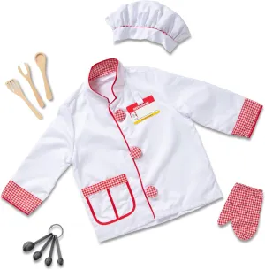 Kids, Toddlers, Ages 3  Melissa & Doug Chef Role Play Costume Dress -Up Set With Realistic Accessories switch plumage tan dot carton neanderthal Pretend Chef Outfit, Costume For 