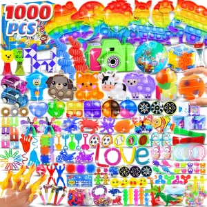 Kids Treasure Box Toys for Classroom Rewards ,Birthday Party Gift, Carnival Prize, Pinata Pinata Filler 1000pcs Party Favors speculative for Kids, Fidget Toys Pack,Bulk Toys Goodie Bag Stuffers,Prize for 