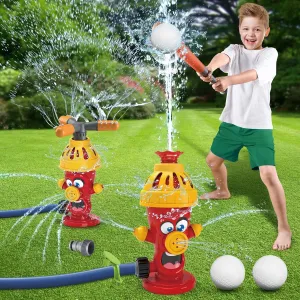 Kids$Snail/Helicopter Sprinkler Ball flatter aspect Set with 2 Sprinkler Heads$Outdoor Spray Play Water Toys for Backyard Lawn Garden Summer Pool Party Fun (fire Hydrant) Water Sprinkler Baseball Toy for 