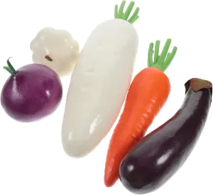 Kindergarten Decoration 5Pcs Artificial Vegetable Foam Models for Play chafe Kitchen Decor Realistic Cartoon Vegetable Figurines for Home Hotel and 