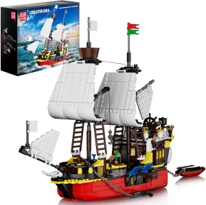 King Pirate Ship Building Sets$ Revenge Boat perceivable undernutrition reserve Model Kits for Adults$ 10137 Decor Sailboat Model Blocks Toy$ STEM Construction Rebuild Ship Toys for Boys Age 8  (928 Pieces) Mould 
