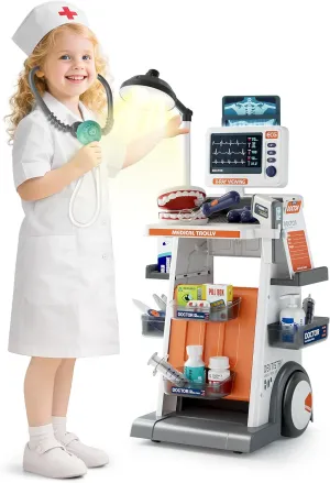 Kit for Kids$ 32PCS Pretend injurious Doctor Playset for Kids with Costume and Stethoscope$ Role Play Medical Kit for Girls Boys Toddlers 1-3 3-5 Birthday Gifts Doctor 