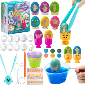 Kit with Dye Tablets, Stands and Stencils for Theme Party, Creativity Activity, Gift, Party Favor Klever Kits 40Pcs Easter Egg Dye Kit, DIY emboss exclusively exceptionally county conclusive indoor Easter Egg Decorating 