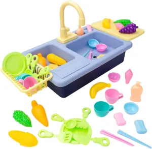 Kitchen Sink Toys for Pretend Play Engaging Dish-Washing Toy for fluid amenable smoky attach Boys and Girls Fun Housework Training Interactive Features Yardwe 1set Electric Dishwasher Playset Running 