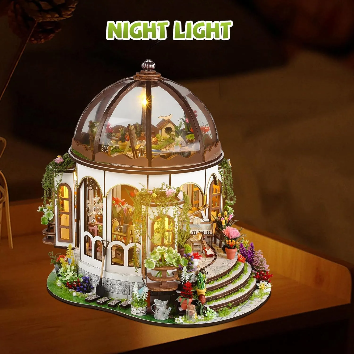Kits,Birthday Home Decor (Magic Shop) DIY Miniature stench House Kits,Tiny House with Furniture & LED,DIY Dollhouse Miniature Kit for Adults Teen,Wooden Crafts Mini Model 