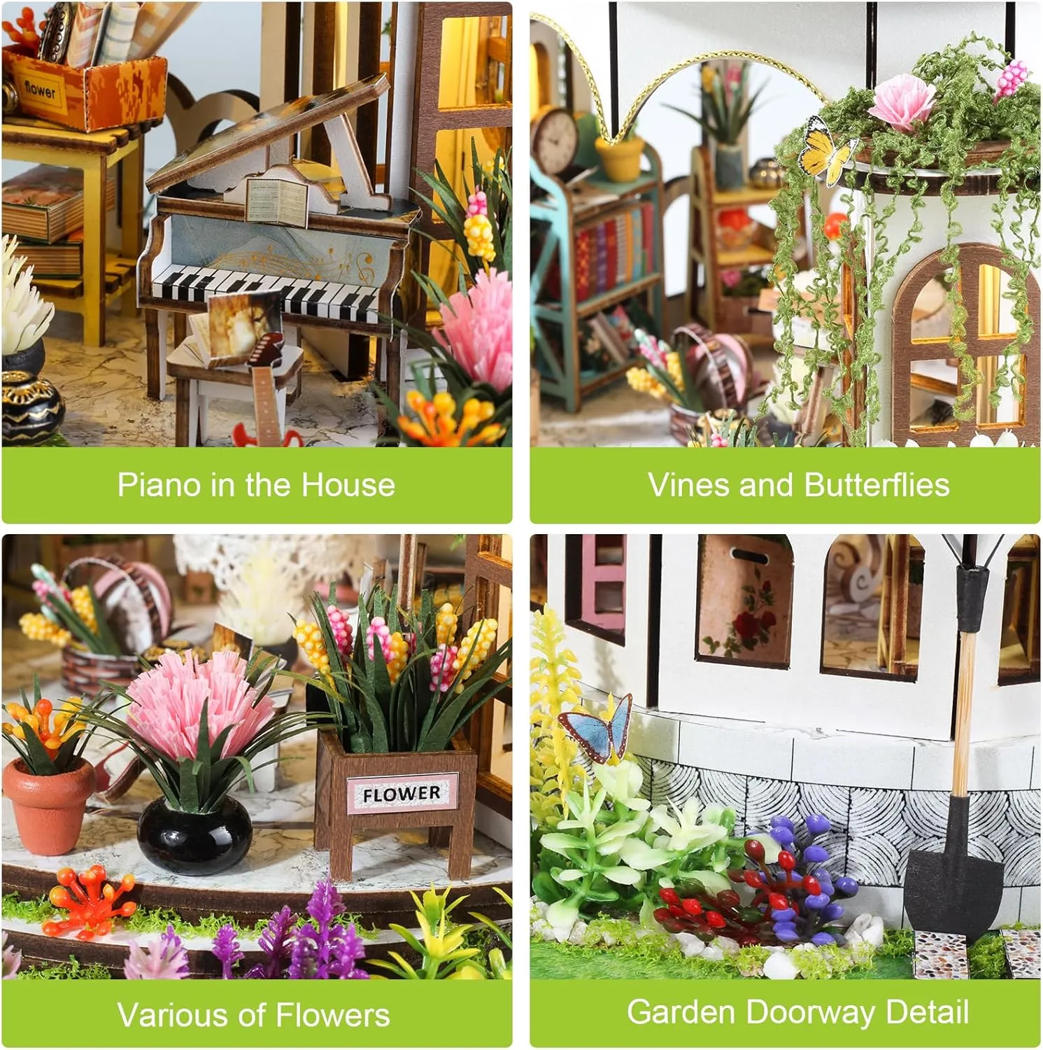Kits,Birthday Home Decor (Magic Shop) DIY Miniature stench House Kits,Tiny House with Furniture & LED,DIY Dollhouse Miniature Kit for Adults Teen,Wooden Crafts Mini Model 