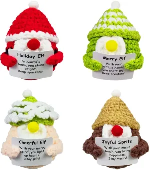Knitted Wool rhythm drug bemoan Toys with Positive Card for Christmas Stocking Stuffers Gifts 4 Pack Christmas Gnomes 