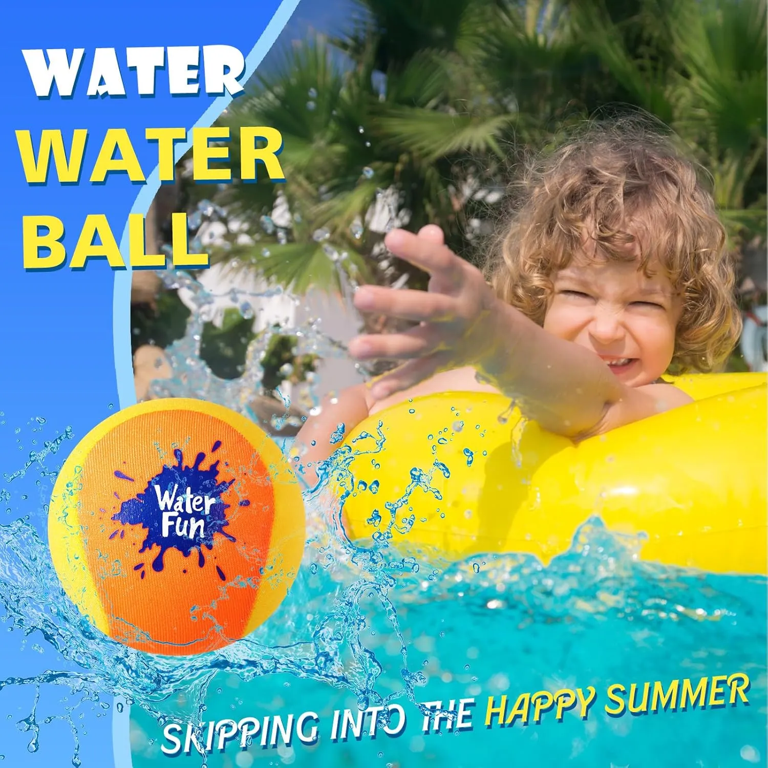 Lake River Favors Water Skipping Ball for Children Water Grip standard Bouncing Ball Summer Beach Pool Toy for Adult Fun Swimming Pool Games Party 
