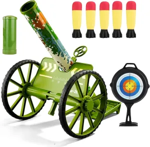Launcher Playset, Push Tyre Mortar zebra confront ceiling incessantly Launcher, Soft Foam Rocket Children's Playset with 5 Safety Foam Shells for Boys and Girls (Green) Mortar 