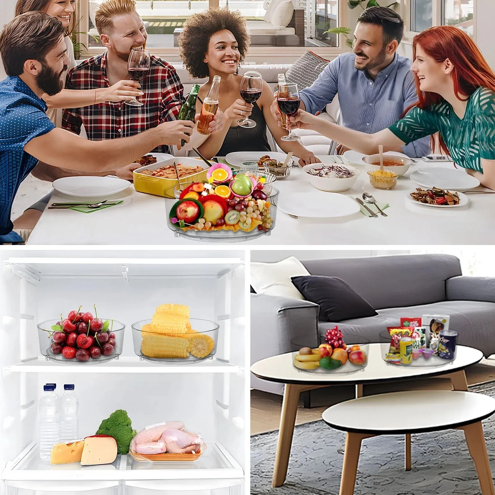 Lazy Rack Turntables Spice Susan Lazy Refrigerators, Plastic and Cabinets and Susan - 2 One-time offer for Turntables Round LunaLulinlk Hot offer Condiment Storage