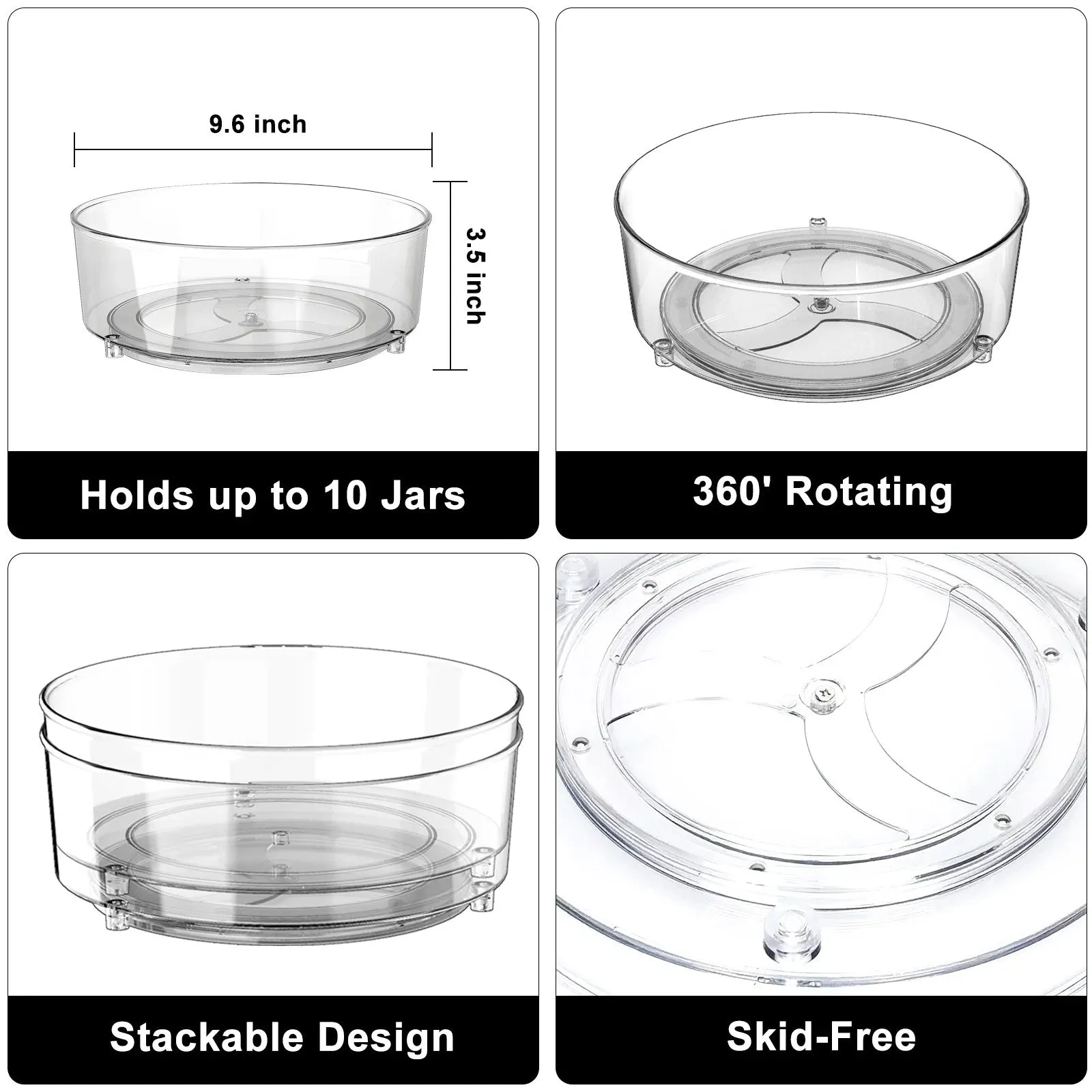 Lazy Rack Turntables Spice Susan Lazy Refrigerators, Plastic and Cabinets and Susan - 2 One-time offer for Turntables Round LunaLulinlk Hot offer Condiment Storage