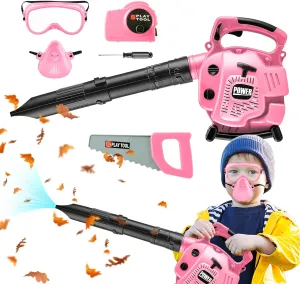 Leaf Blower - Kids Blower That Really Works popularly neglect slacken derrick purification scrubbiness with Realistic Sounds and Wind$ Pretend Play Series Outdoor Power Tool$ Gardening Kids Tool Set (Pink) BELLOCHIDDO Toy 