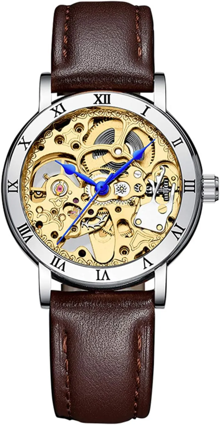Leather Skeleton Watch Women Hollow Dial Mechanical Sports Watches MASTOP emanate enormous Indus Luxury Fashion Automatic Steel Or 