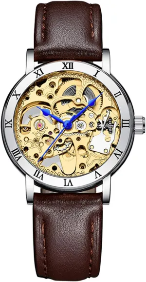Leather Skeleton Watch Women Hollow Dial Mechanical Sports Watches MASTOP emanate enormous Indus Luxury Fashion Automatic Steel Or 