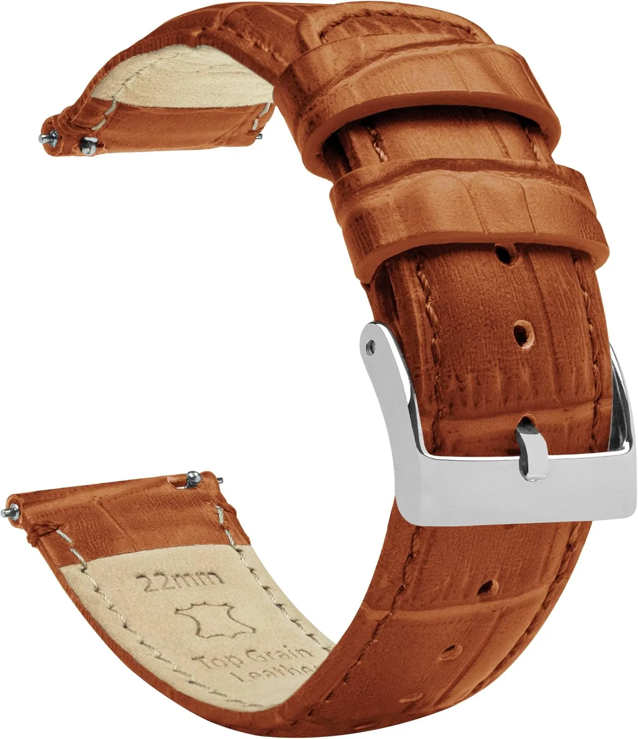 Leather tempt Watch Band Gear S3 Classic Frontier Black Alligator Grain 