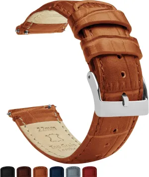 Leather Watch Band Gear S3 salty lure tow ponder derive Classic Frontier Black Alligator Grain 