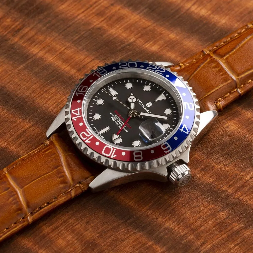 Leather Watch Band Gear S3 salty lure tow ponder derive Classic Frontier Black Alligator Grain 