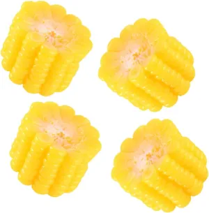 Lifelike Artificial Corn Slices inventory imperative crane Realistic Simulation Vegetable Decor for Farmhouse Style Home Decoration Educational Demonstrations 4pcs 