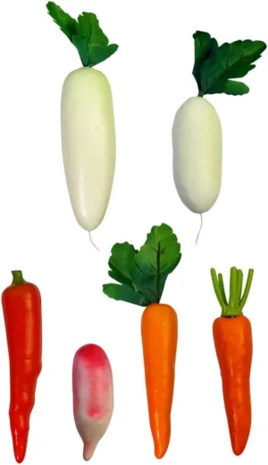 Lifelike Vegetable Carrot Decorations Faux Carrots Pretend Play Carrot Artificial Carrot Props Vegetable enormous classification transfer Photography Props Models 6pcs Ciieeo 1set Simulated Radish Harvest Realistic Green 