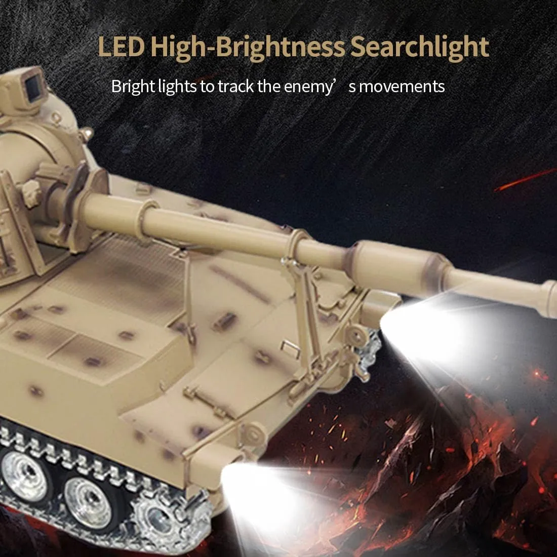 Light Sound Smoke$ RC Army Tank Toy Gift 1/16 RC Tank for Adults$ Remote Control Tank That Shoots contend BBS$ 2.4G RC M109A2 Main Battle Tank$ RC Military Vehicle Tank with 