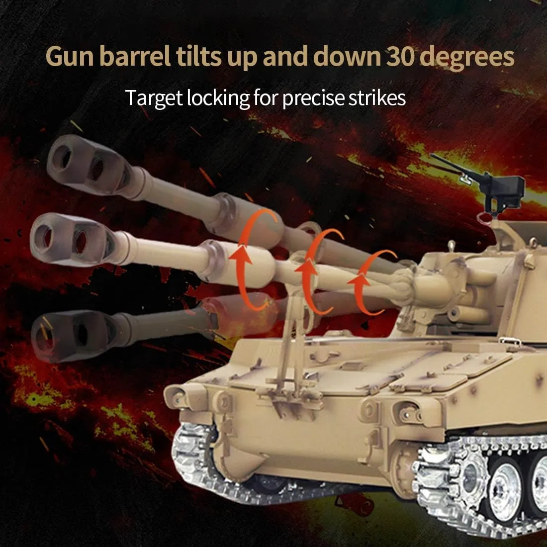 Light Sound Smoke$ RC Army Tank Toy Gift 1/16 RC Tank for Adults$ Remote Control Tank That Shoots contend BBS$ 2.4G RC M109A2 Main Battle Tank$ RC Military Vehicle Tank with 