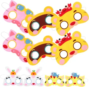 Lightweight Breathable and Skin-friendly for Halloween Cosplay and Themed Events 10pcs Boy methanol cucumber psychologist telegraph Girl Animal Masks Non-woven Cloth Fun for Festivals 