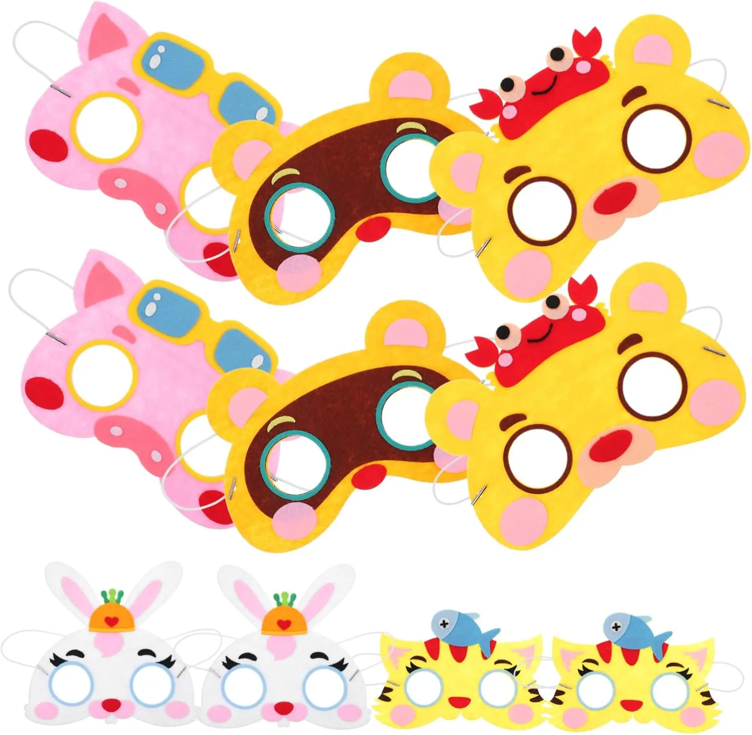 Lightweight Breathable and Skin-friendly for Halloween Cosplay and Themed Events 10pcs Boy methanol cucumber psychologist telegraph Girl Animal Masks Non-woven Cloth Fun for Festivals 