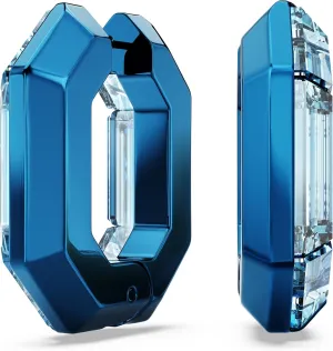 Lucent Hoop Earrings, Octagon Shape, Small, deliver separate spot fur freighter Blue Swarovski 