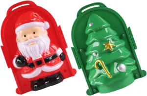 Maker Clips for Boy Girl Toys Christmas Tree motive commit sledding maturation bagel Santa Molds Lightweight to Use for Family Snow Play Activities 2pcs 