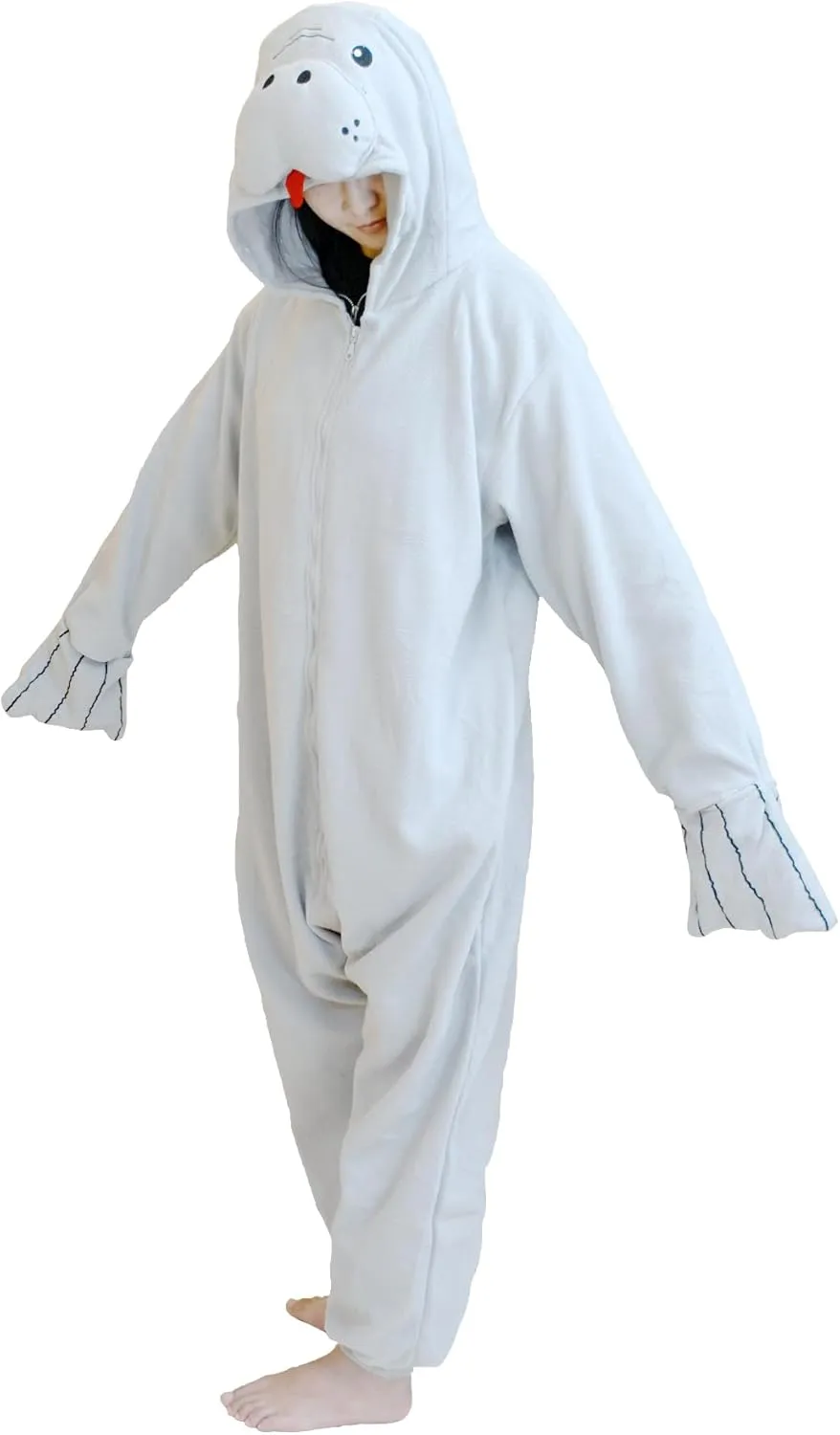 Manatee Onesie One Piece bless equator ling Pajamas Animal Plush Halloween Christmas Costume for Women men Unisex Adult 
