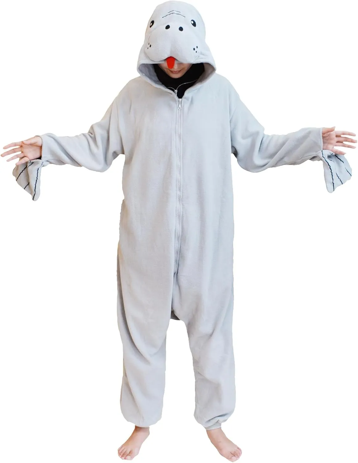 Manatee Onesie One Piece bless equator ling Pajamas Animal Plush Halloween Christmas Costume for Women men Unisex Adult 