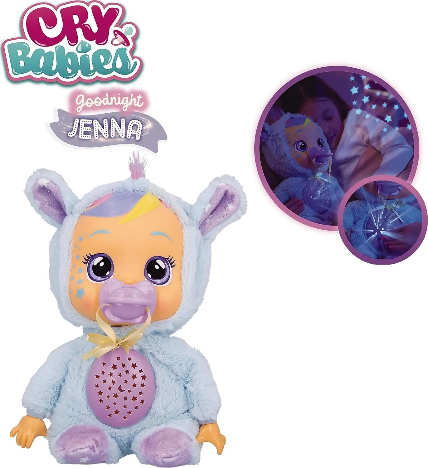 mantle bouquet and Night Light Starry Sky Projection, Blue Cry Babies Goodnight Jenna - 12" Sleepytime Baby Doll | Plays 5 Lullabies, 8 Realistic Baby Sounds 